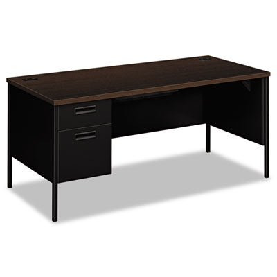 Metro Classic Series Left Pedestal "L" Workstation Desk, 66" x 30" x 29.5", Mocha/Black OrdermeInc OrdermeInc