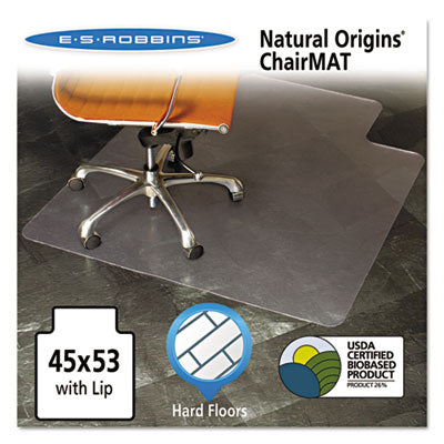 Natural Origins Chair Mat with Lip For Hard Floors, 45 x 53, Clear OrdermeInc OrdermeInc