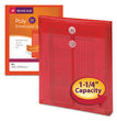 Smead™ Poly String and Button Interoffice Envelopes, Open-End (Vertical), 9.75 x 11.63, Transparent Red, 5/Pack - OrdermeInc