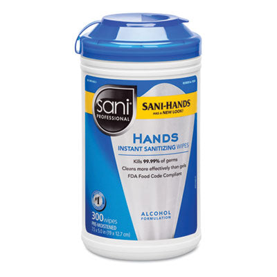 Sani Professional® Hands Instant Sanitizing Wipes, 7.5 x 5, 300/Canister, 6/Carton OrdermeInc OrdermeInc