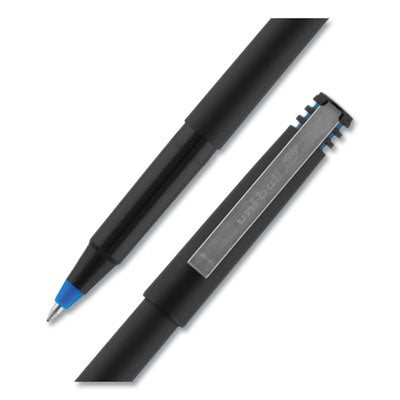 uniball® Roller Ball Pen, Stick, Fine 0.7 mm, Blue Ink, Black/Blue Barrel, Dozen OrdermeInc OrdermeInc