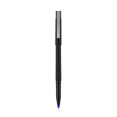 uniball® Roller Ball Pen, Stick, Extra-Fine 0.5 mm, Blue Ink, Black/Blue Barrel, Dozen OrdermeInc OrdermeInc