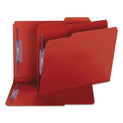 Colored Pressboard Fastener Folders with SafeSHIELD Fasteners, 2" Expansion, 2 Fasteners, Letter Size, Bright Red, 25/Box OrdermeInc OrdermeInc