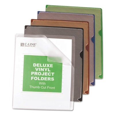 C-Line® Deluxe Vinyl Project Folders, Letter Size, Assorted Colors, 35/Box OrdermeInc OrdermeInc