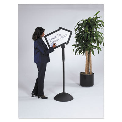 WriteWay Double-Sided Magnetic Dry Erase Standing Message Sign, Arrow, 64.25" Tall Black Stand, 25.5 x 17.75 White Face OrdermeInc OrdermeInc