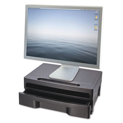 Officemate Monitor Stand with Drawer, 13.13" x 9.88" x 5", Black, Supports 40 lbs OrdermeInc OrdermeInc