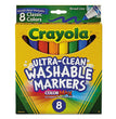 BINNEY & SMITH / CRAYOLA Ultra-Clean Washable Markers, Broad Bullet Tip, Assorted Colors, 8/Pack - OrdermeInc