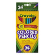 BINNEY & SMITH / CRAYOLA Long-Length Colored Pencil Set, 3.3 mm, 2B, Assorted Lead and Barrel Colors, 24/Pack - OrdermeInc