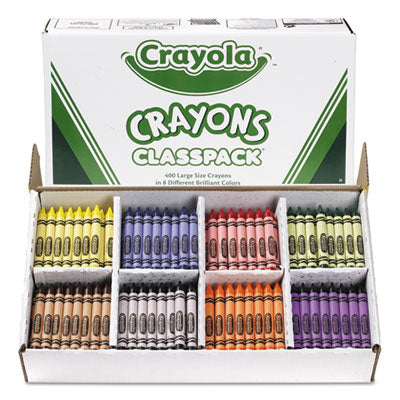 BINNEY & SMITH / CRAYOLA Classpack Large Size Crayons, 50 Each of 8 Colors, 400/Box - OrdermeInc