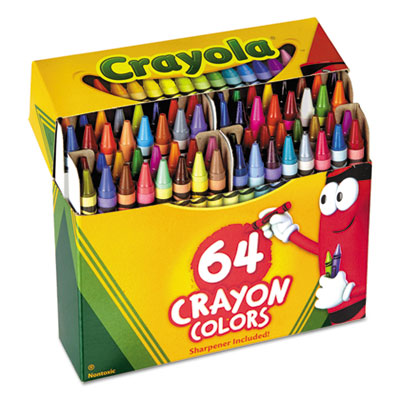 BINNEY & SMITH / CRAYOLA Classic Color Crayons in Flip-Top Pack with Sharpener, 64 Colors/Pack - OrdermeInc