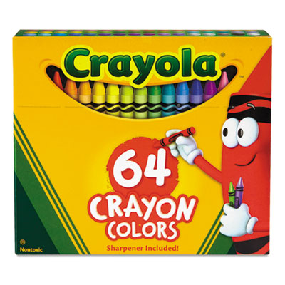 BINNEY & SMITH / CRAYOLA Classic Color Crayons in Flip-Top Pack with Sharpener, 64 Colors/Pack - OrdermeInc