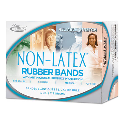 Antimicrobial Non-Latex Rubber Bands, Size 64, 0.04" Gauge, Cyan Blue, 4 oz Box, 95/Box OrdermeInc OrdermeInc