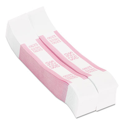 PAP-R PRODUCTS Currency Straps, Pink, $250 in Dollar Bills, 1000 Bands/Pack - OrdermeInc