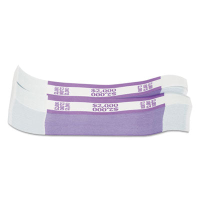 PAP-R PRODUCTS Currency Straps, Violet, $2,000 in $20 Bills, 1000 Bands/Pack - OrdermeInc