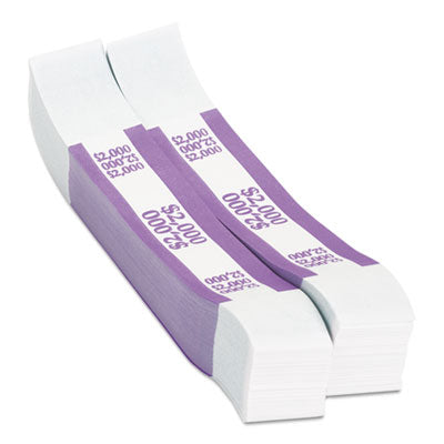 PAP-R PRODUCTS Currency Straps, Violet, $2,000 in $20 Bills, 1000 Bands/Pack - OrdermeInc