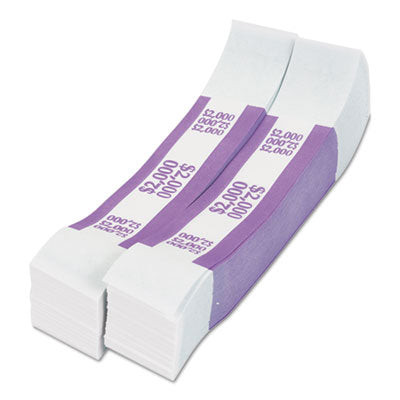 PAP-R PRODUCTS Currency Straps, Violet, $2,000 in $20 Bills, 1000 Bands/Pack - OrdermeInc