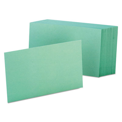 Oxford™ Unruled Index Cards, 4 x 6, Green, 100/Pack - OrdermeInc