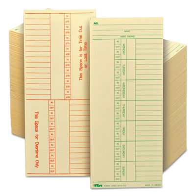 Time Clock Cards, Replacement for K14-15, Two Sides, 3.38 x 8.25, 500/Box OrdermeInc OrdermeInc