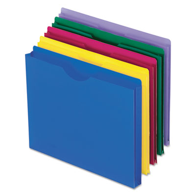TOPS BUSINESS FORMS Poly File Jackets, Straight Tab, Letter Size, Assorted Colors, 10/Pack - OrdermeInc