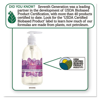 Seventh Generation® Natural Hand Wash, Lavender Flower and Mint, 12 oz Pump Bottle, 8/Carton OrdermeInc OrdermeInc