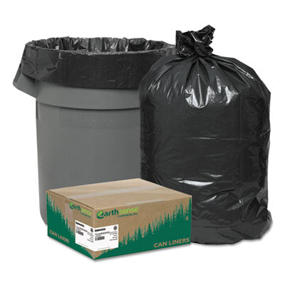 Linear Low Density Recycled Can Liners, 45 gal, 1.25 mil, 40" x 46", Black, 10 Bags/Roll, 10 Rolls/Carton OrdermeInc OrdermeInc