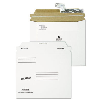 Economy Disk/CD Mailer for CDs/DVDs, Square Flap, Redi-Strip Adhesive Closure, 7.5 x 6.06, White, 100/Carton OrdermeInc OrdermeInc