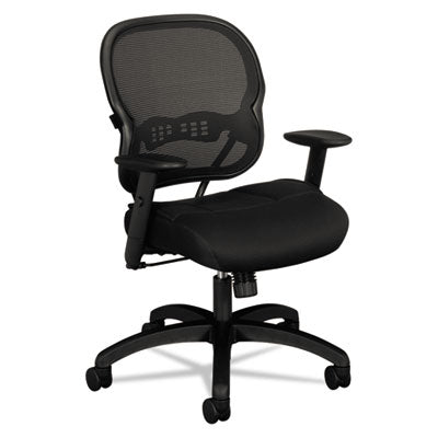 Wave Mesh Mid-Back Task Chair, Supports Up to 250 lb, 18" to 22.25" Seat Height, Black OrdermeInc OrdermeInc