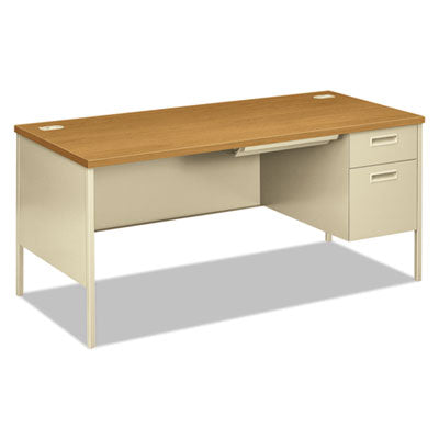 Metro Classic Series Right Pedestal "L" Workstation Desk, 66" x 30" x 29.5", Harvest/Putty OrdermeInc OrdermeInc