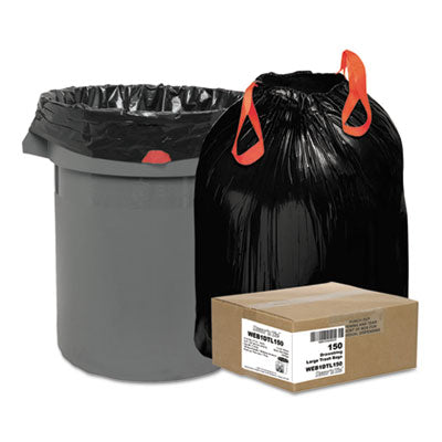 Heavy-Duty Trash Bags, 33 gal, 1.2 mil, 33.5" x 38", Black, 25 Bags/Roll, 6 Rolls/Box OrdermeInc OrdermeInc