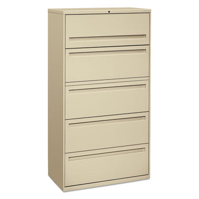 Brigade 700 Series Lateral File, 4 Legal/Letter-Size File Drawers, 1 File Shelf, 1 Post Shelf, Putty, 36" x 18" x 64.25" OrdermeInc OrdermeInc