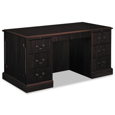 94000 Series Double Pedestal Desk, 60" x 30" x 29.5", Mahogany OrdermeInc OrdermeInc