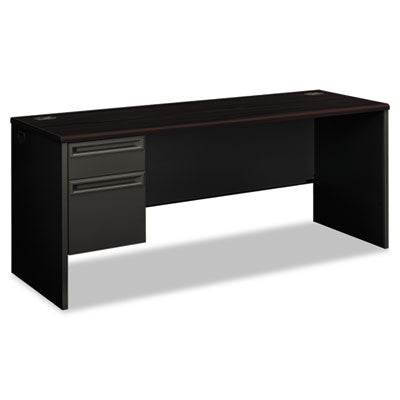 38000 Series Left Pedestal Credenza, 72w x 24d x 29.5h, Mahogany/Charcoal OrdermeInc OrdermeInc