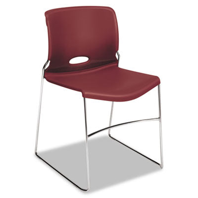 Olson Stacker High Density Chair, Supports 300 lb, 17.75" Seat Height, Mulberry Seat, Mulberry Back, Chrome Base, 4/Carton OrdermeInc OrdermeInc
