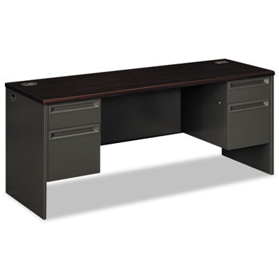 38000 Series Kneespace Credenza, 72w x 24d x 29.5h, Mahogany/Charcoal OrdermeInc OrdermeInc