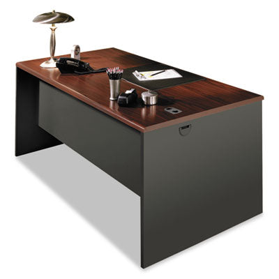 38000 Series Desk Shell, 60" x 30" x 29.5", Mahogany/Charcoal OrdermeInc OrdermeInc