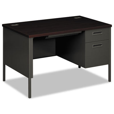 Metro Classic Series Right Pedestal Desk, 48" x 30" x 29.5", Mahogany/Charcoal OrdermeInc OrdermeInc