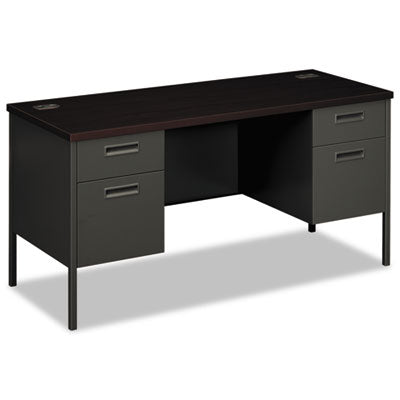 Metro Series Kneespace Credenza, 60w x 24d x 29.5h, Mahogany/Charcoal OrdermeInc OrdermeInc