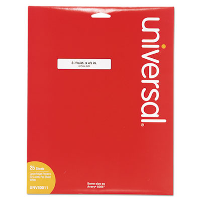 Universal® Self-Adhesive Permanent File Folder Labels, 0.66 x 3.44, White, 30/Sheet, 25 Sheets/Box - OrdermeInc