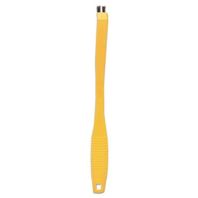 RUBBERMAID COMMERCIAL PROD. Synthetic-Fill Tile and Grout Brush, Black Plastic Bristles, 2.5" Brush, 8.5" Yellow Plastic Handle - OrdermeInc