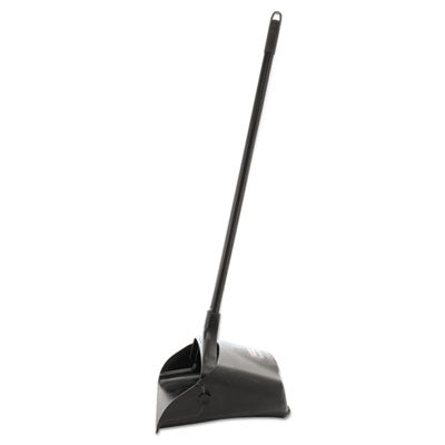 RUBBERMAID COMMERCIAL PROD. Lobby Pro Upright Dustpan with Wheels, 12.5w x 37h, Polypropylene with Vinyl Coat, Black