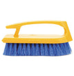 Rubbermaid® Commercial Iron-Shaped Handle Scrub Brush, Blue Polypropylene Bristles, 6" Brush, 6" Yellow Plastic Handle - OrdermeInc