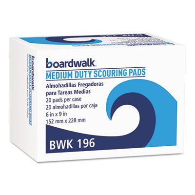 BOARDWALK Medium Duty Scour Pad, 6 x 9, Green, 20/Carton - OrdermeInc
