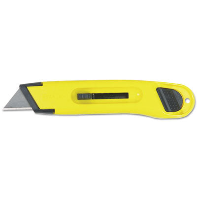 STANLEY BOSTITCH Plastic Light-Duty Utility Knife with Retractable Blade, 6" Plastic Handle, Yellow