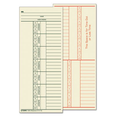 Time Clock Cards, Replacement for K14-15, Two Sides, 3.38 x 8.25, 500/Box OrdermeInc OrdermeInc
