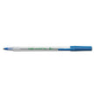 BIC CORP. Ecolutions Round Stic Ballpoint Pen Value Pack, Stick, Medium 1 mm, Blue Ink, Clear Barrel, 50/Pack