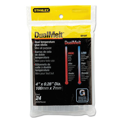 Dual Temperature Mini Glue Sticks, 0.28" x 4", Dries Clear, 24/Pack OrdermeInc OrdermeInc