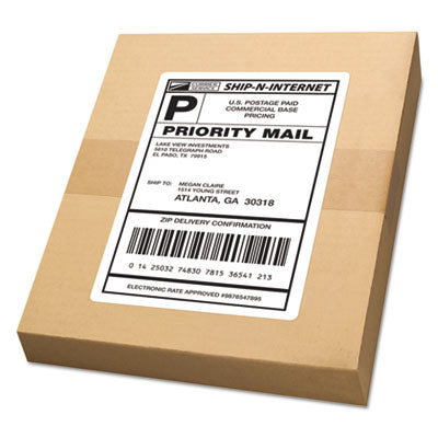 AVERY PRODUCTS CORPORATION White Shipping Labels-Bulk Packs, Inkjet/Laser Printers, 5.5 x 8.5, White, 2/Sheet, 250 Sheets/Box