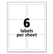 AVERY PRODUCTS CORPORATION White Shipping Labels-Bulk Packs, Inkjet/Laser Printers, 3.33 x 4, White, 6/Sheet, 250 Sheets/Box