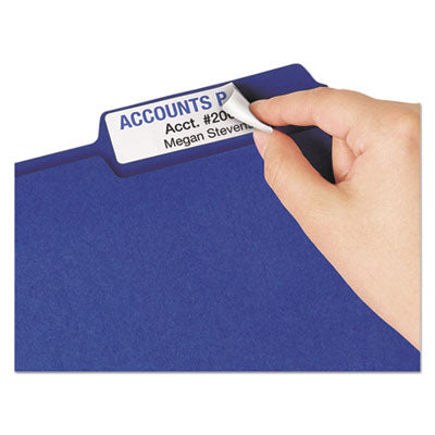 AVERY PRODUCTS CORPORATION Removable File Folder Labels with Sure Feed Technology, 0.94 x 3.44, White, 18/Sheet, 25 Sheets/Pack