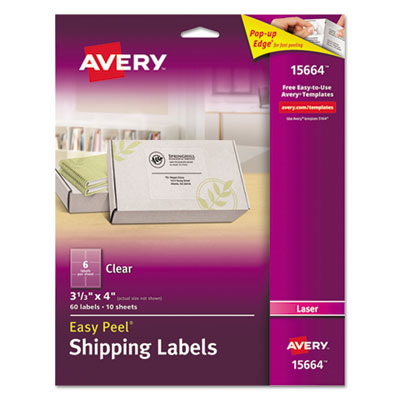 Matte Clear Easy Peel Mailing Labels w/ Sure Feed Technology, Laser Printers, 3.33 x 4, Clear, 6/Sheet, 10 Sheets/Pack OrdermeInc OrdermeInc